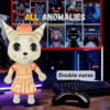 Doublenurse cat plush in a red-and-white nurse outfit