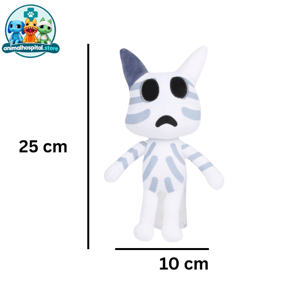 Head Banger (2) Head Banger white cat plush with blue headphones