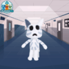 Head Banger (3) Head Banger white cat plush with blue headphones