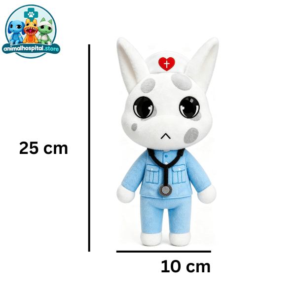 Head Nurse (2) Head Nurse plush: white cat in a blue nurse outfit