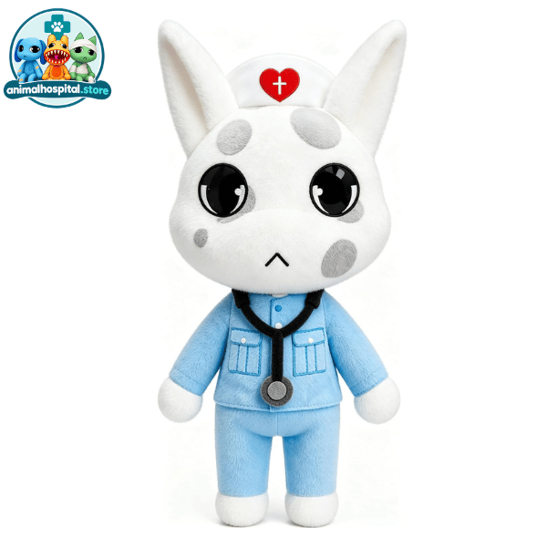 Head Nurse Head Nurse plush: white cat in a blue nurse outfit