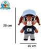 Liz brown dog plush in a blue cap with a camera
