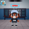 Liz brown dog plush in a blue cap with a camera