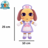 Nurse Plush Type D dog plush in pink-and-white nurse dress and cap