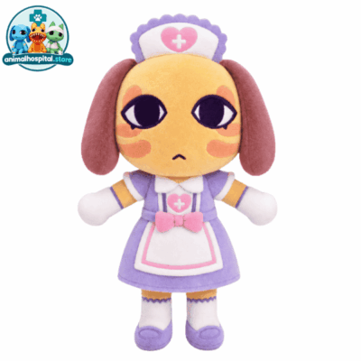 Nurse Plush Type D dog plush in pink-and-white nurse dress and cap