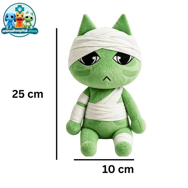 Patient Plush Type C green cat plush with bandages