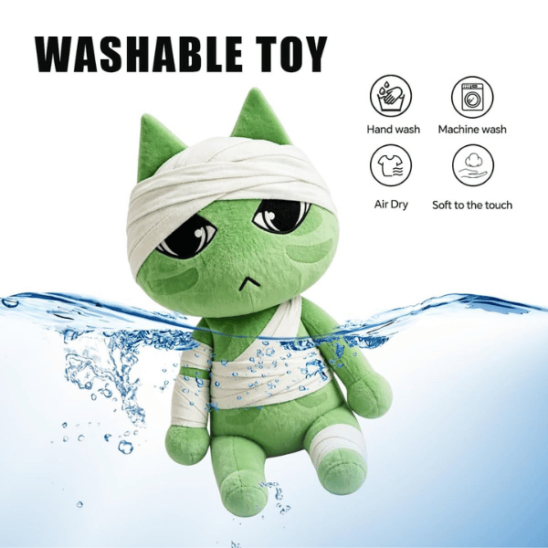 Patient Plush Type C green cat plush with bandages