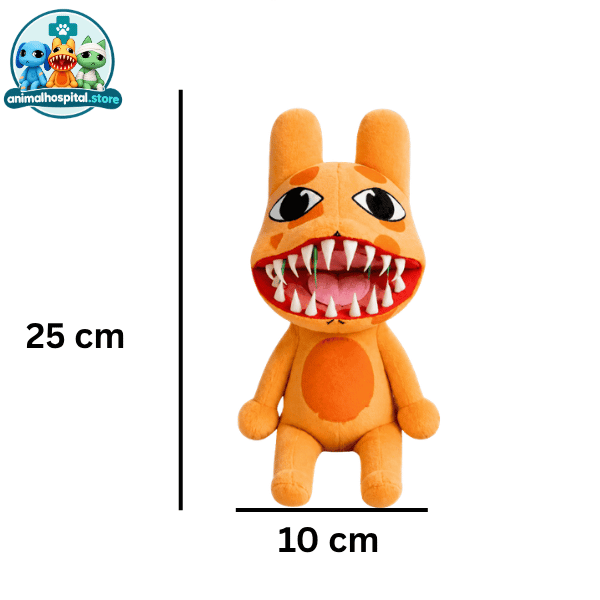 Orange rabbit plush Patient Plush Type B with sharp teeth