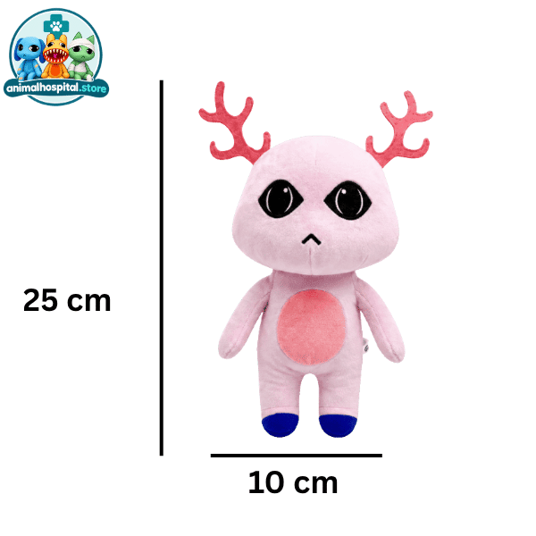 Pink Antlered (2) Pink Antlered Anomaly plush with pink antlers and blue feet