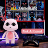 Pink Antlered (4) Pink Antlered Anomaly plush with pink antlers and blue feet