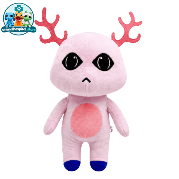 Pink Antlered Pink Antlered Anomaly plush with pink antlers and blue feet