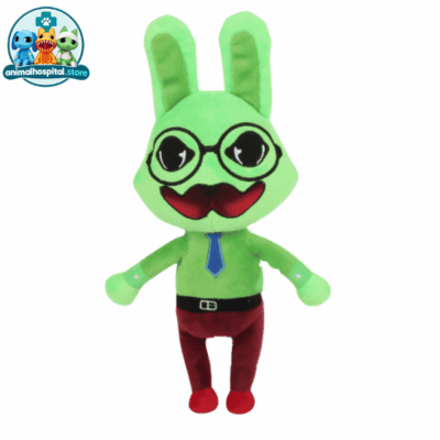 Psychologist Psychologist green rabbit plush with round glasses