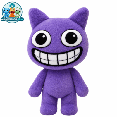 Purple Mismatched Anomaly Purple Mismatched Anomaly plush toy with a wide grin