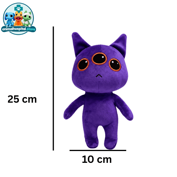 Purple Three-Eyed Anomaly plush with golden-orange eyes