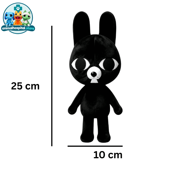 Ratthew (2) Ratthew black rat plush with large ears, 25-28 cm