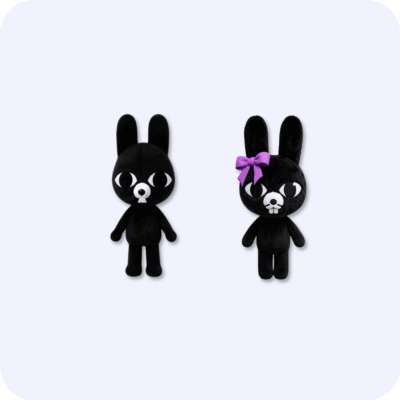 Ratthew And Rattina two-piece plush set Ratthew And Rattina plush set with purple bow companion
