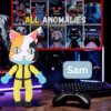 Sam Sam plush toy with party hat and blue gloves