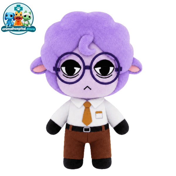 Secretary Plush Type B with purple curly hair and glasses