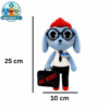 Secretary plush toy in a red cap with glasses and briefcase