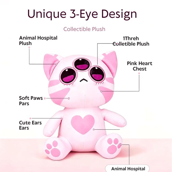 Tiny Anomaly Cupid (3) Tiny Anomaly Cupid pink cat plush with three eyes