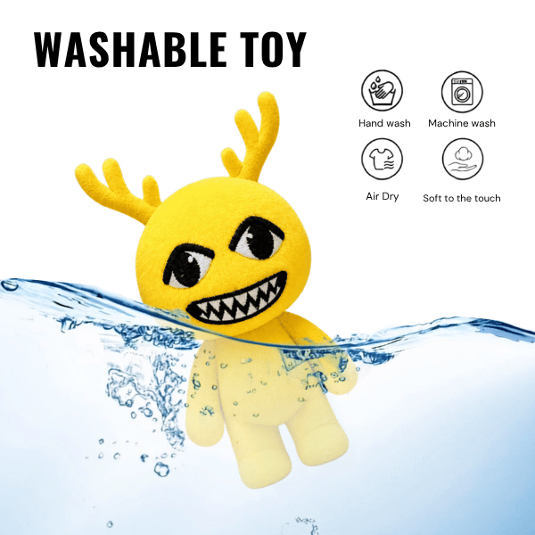 Yellow Antlered (2) Yellow Antlered Anomaly plush with small antlers and a grin