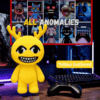 Yellow Antlered (3) Yellow Antlered Anomaly plush with small antlers and a grin