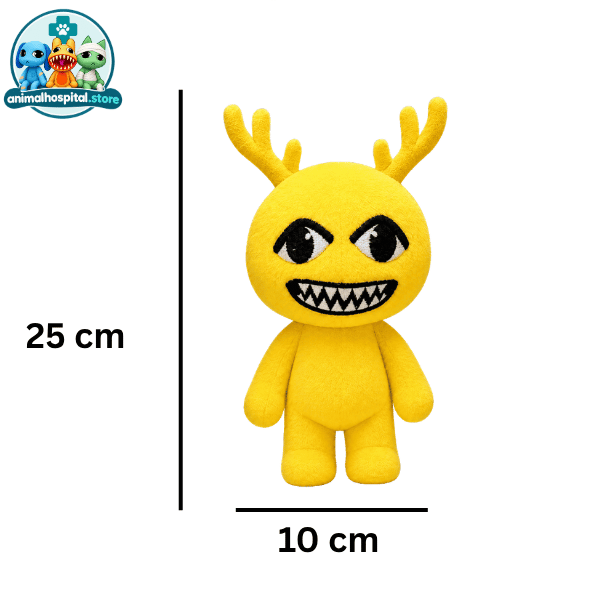 Yellow Antlered Yellow Antlered Anomaly plush with small antlers and a grin