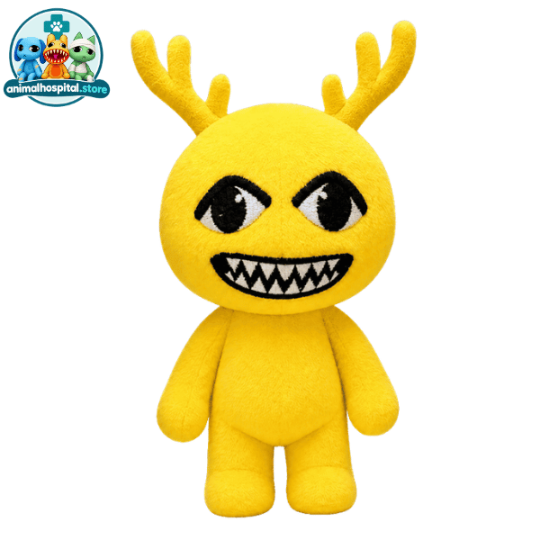 Yellow AntleredSecurity Yellow Antlered Anomaly plush with small antlers and a grin