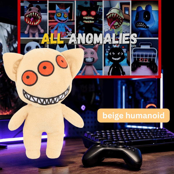 Tree Eye plush toy with several orange eyes and a toothy grin