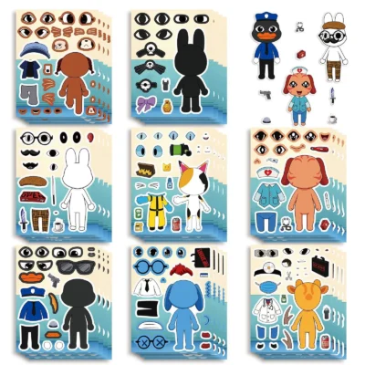 Animal hospital horror make-a-face sticker sheets — Image 1 of 7