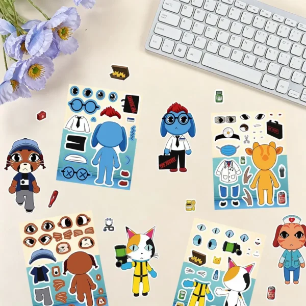 Horror animal make-a-face sticker sheets, 16 pack (5/7) Animal hospital horror make-a-face sticker sheets — Image 5 of 7